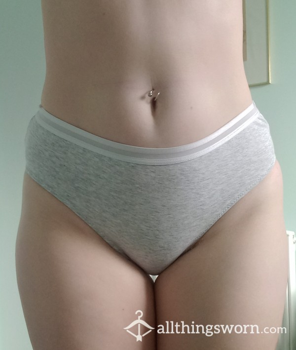 Peac*cks 10-12 Grey Cotton Panties Full Coverage