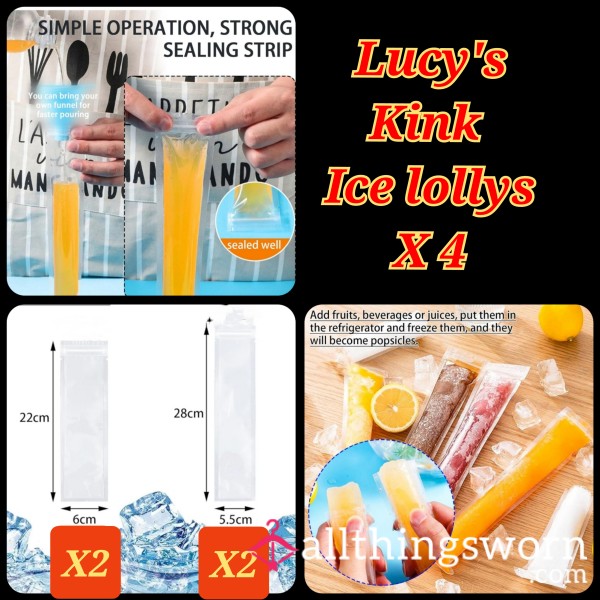 P** LOVERS TREAT, LUCY'S KINK ICE LOLLY POPS X 4