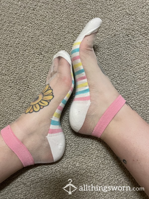 P**kaboo Stripe Ankle Socks- Worn