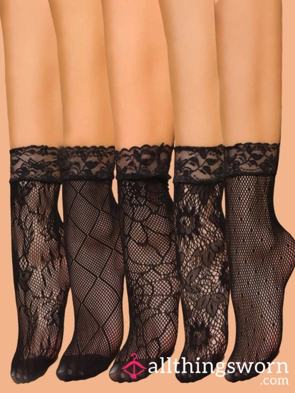 P**p-toe Fishnet 🦶🏻Lace Edge Socks