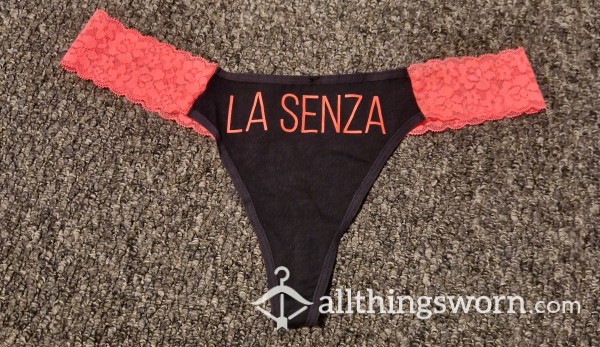 Pink And Black La Senza Thong