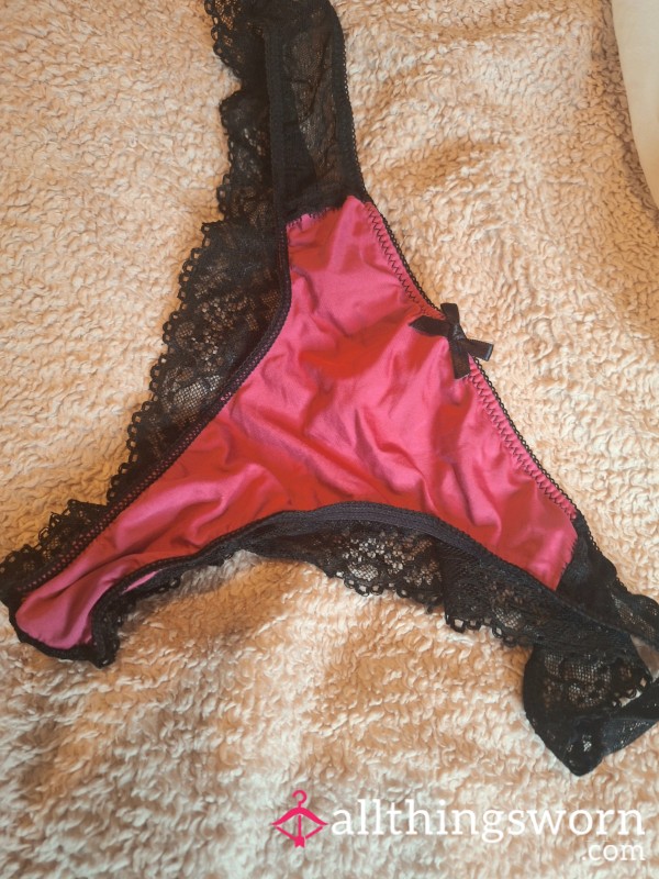 Pink And Black Satin And Lace