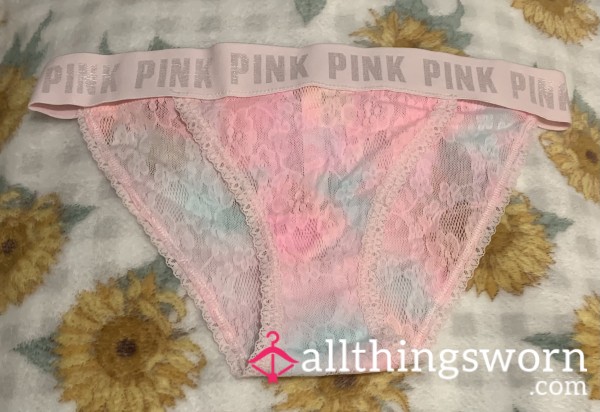 Pink And Blue Lace Bikini Panties Needs Your Touch