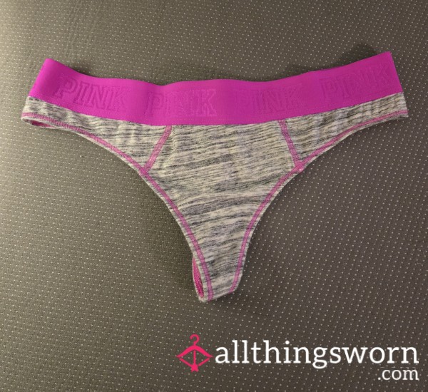 Pink And Gray Cotton Gym Panties