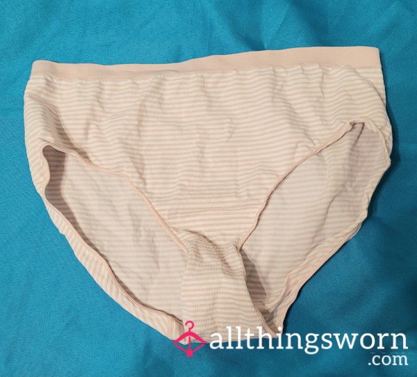 Pink And White Microfiber Briefs Panties XL – Includes Free US Shipping