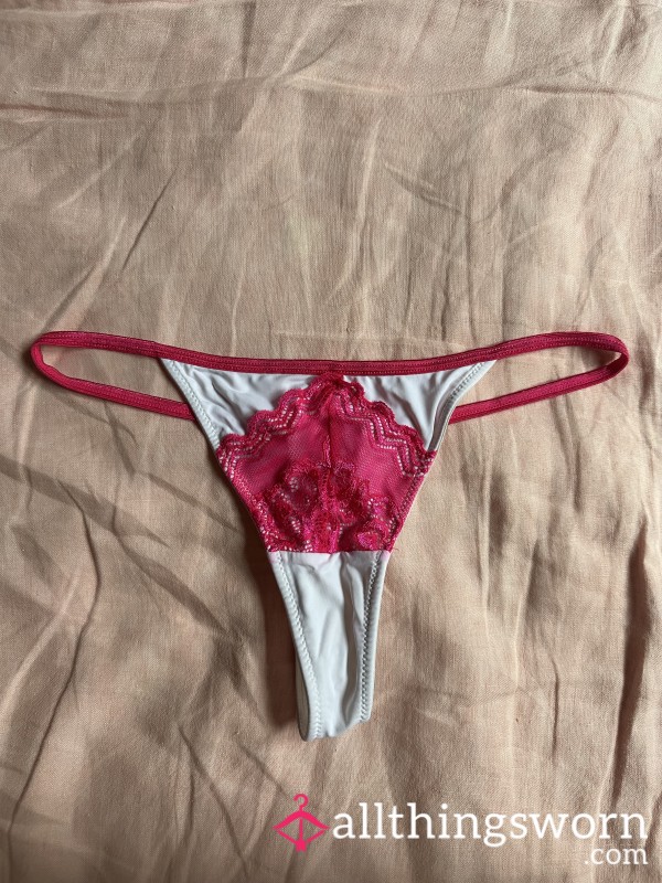 Pink And White Thong - Wanna See How Creamy I Get?