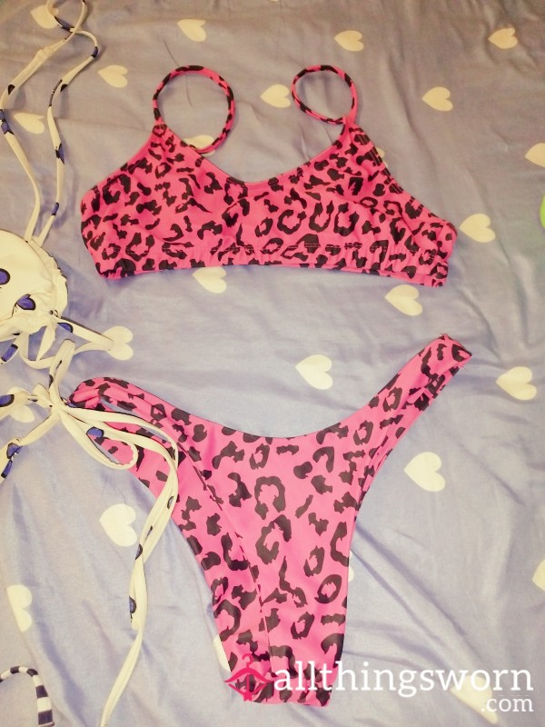 Pink Animal Print Bikini 👙