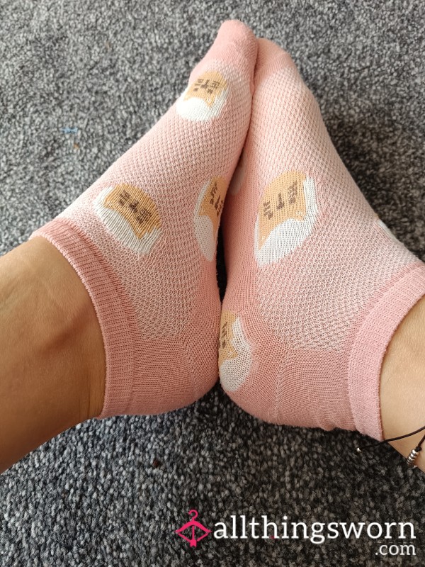 Pink Ankle Cat Socks 🧦