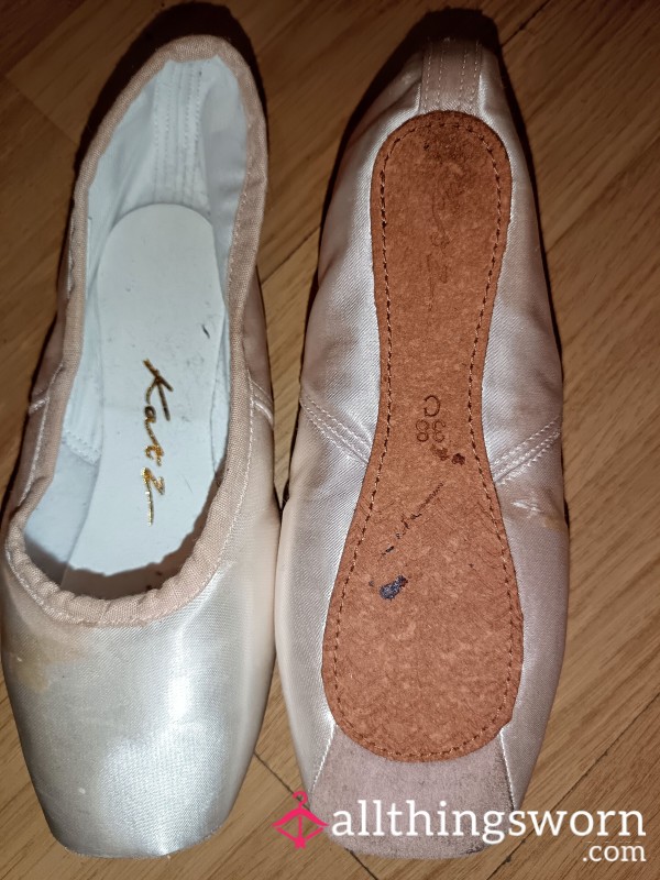 Pink Ballet Demi Pointe Shoes. Worn.