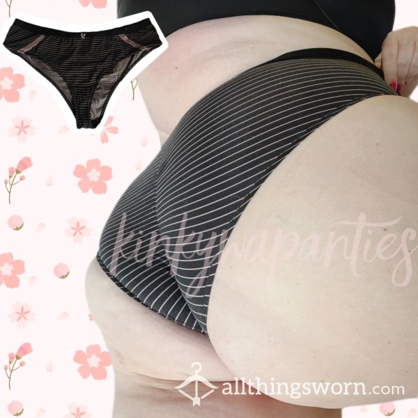 Pink & Black Pinstripe Scrunch-bu*t Cheekies - Includes 48-hour Wear & U.S. Shipping