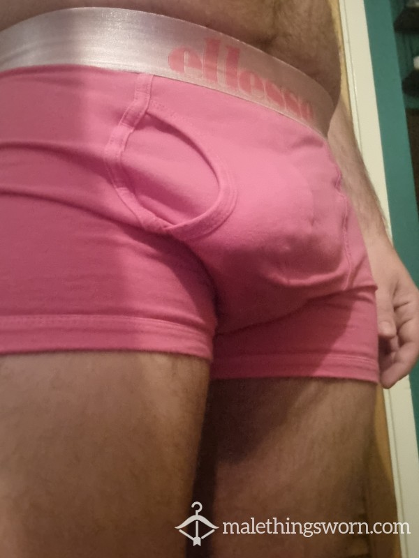 Pink Boxers. Worn.