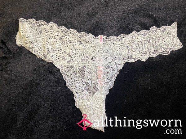 Pink Brand Size L Lace Thong