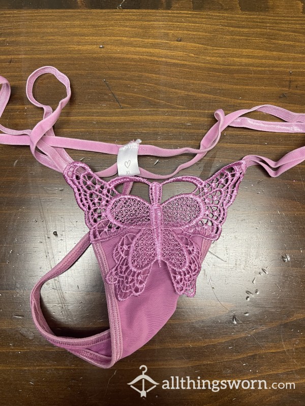 Pink Bu*terfly Used Thong