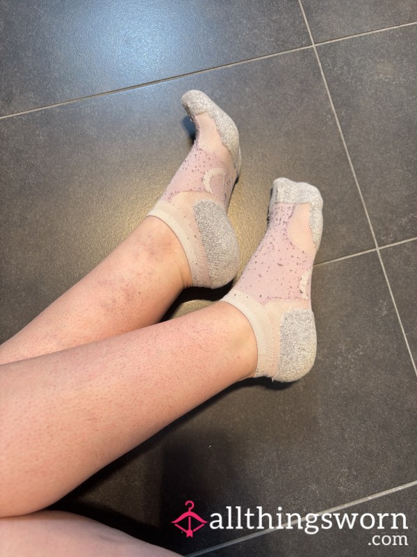 Pink Cotton Anklet Sport Socks