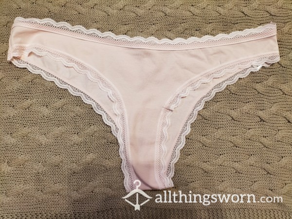 Pink Cotton Brazilian Panties