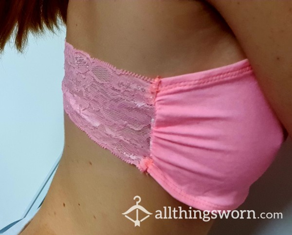 Pink Cotton Lace Bra