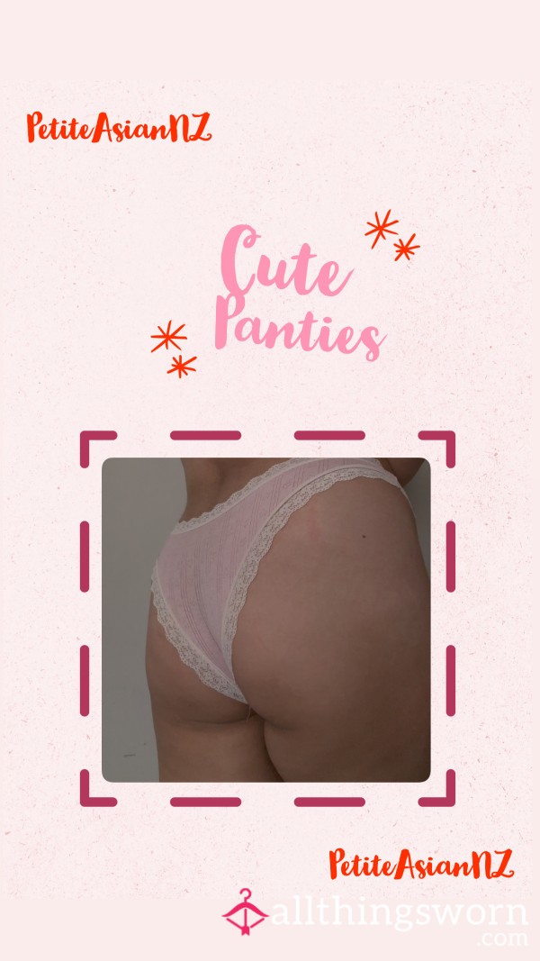 Pink Cotton Lace Panties 🌸