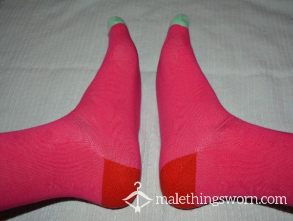 Pink Crew Socks