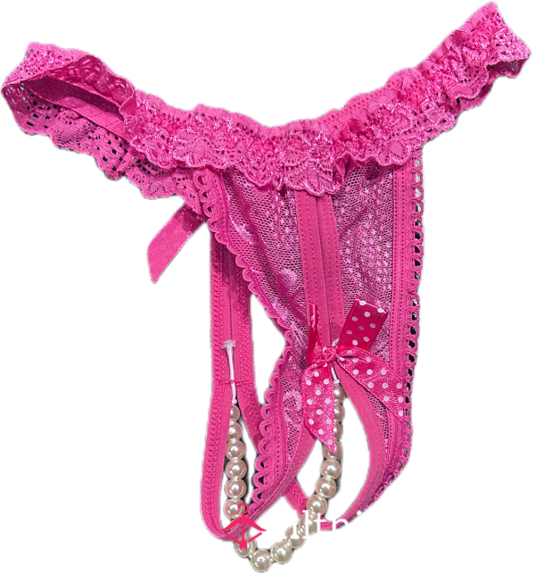 Pink Crotchless Thong (Worn As A Legal Full-Service S** Worker At The Bunny Ranch)