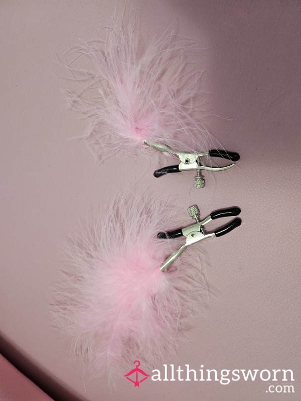 Pink Feather Nipple Clamps