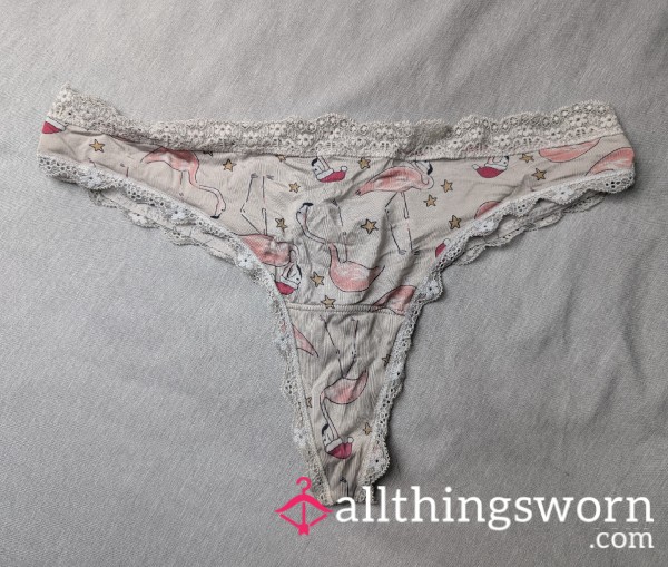 Pink Flamingo Thong, Worn