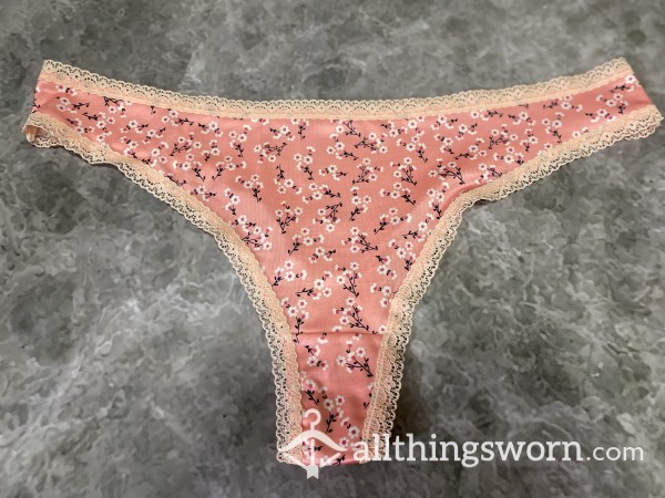 Pink Flor*l Thong