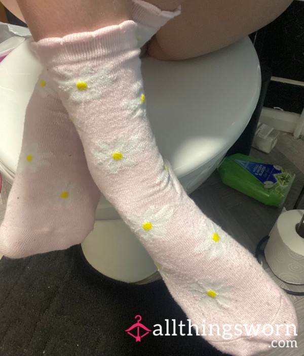 Pink Flower Socks