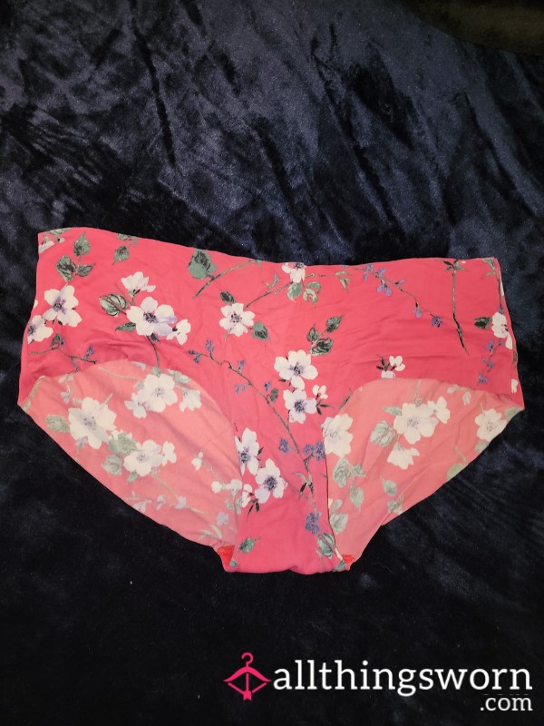 Pink Flowers Well-worn Panties To Be Soaked For You