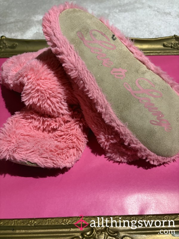 Pink Fluffy Well Used Slippers