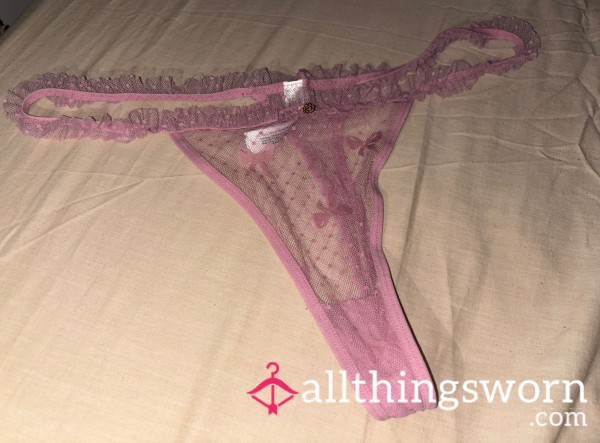 Pink Frill Lace Thong