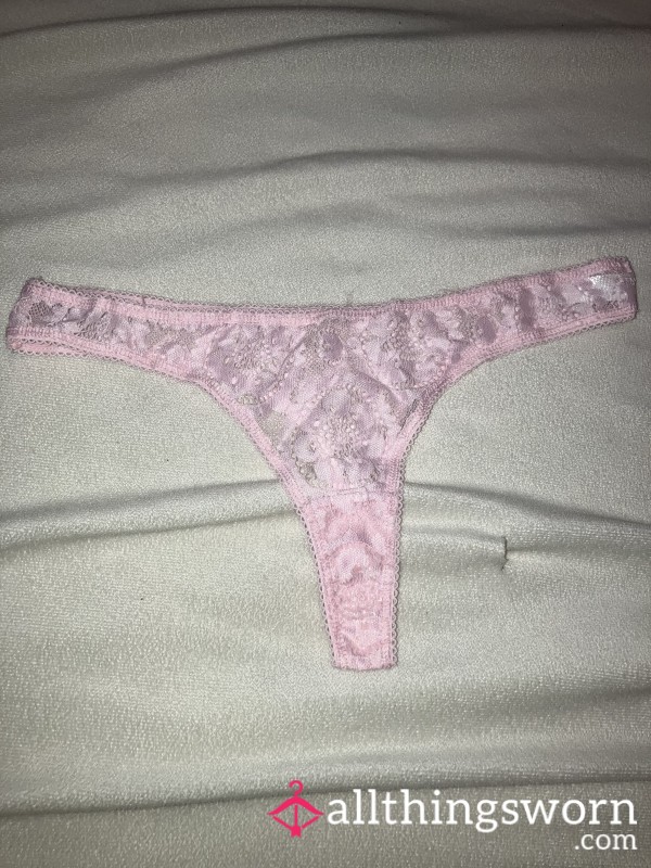 Pink Full Lace Thong