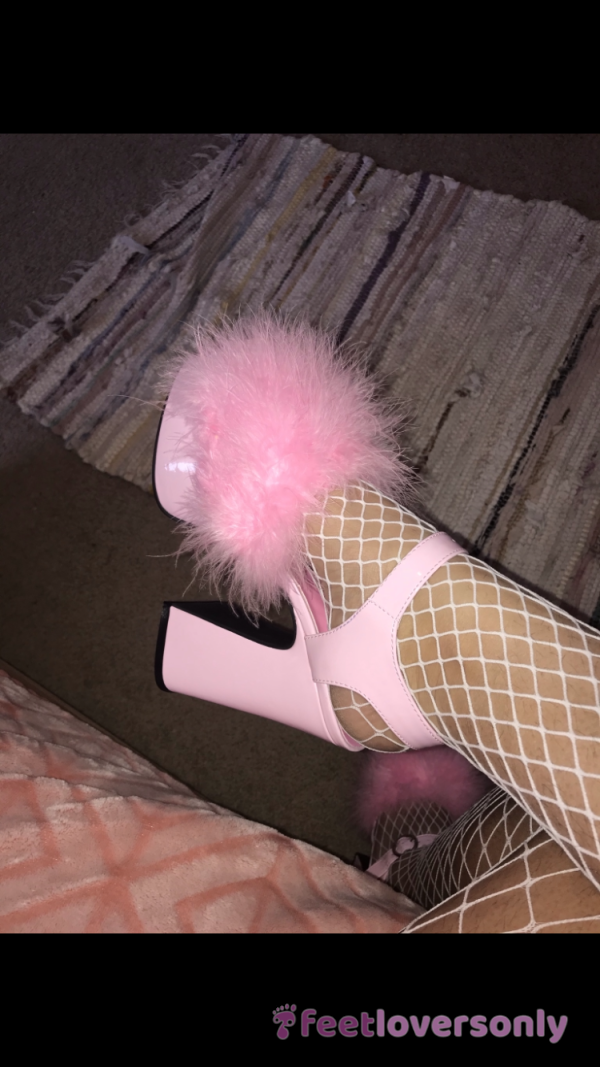 Pink Fuzzy Heels