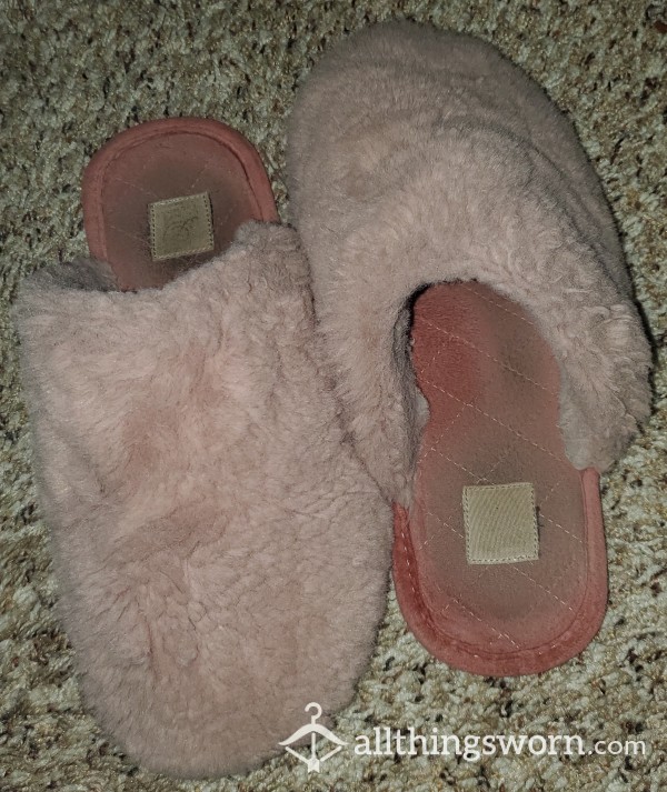 Pink Fuzzy Slippers