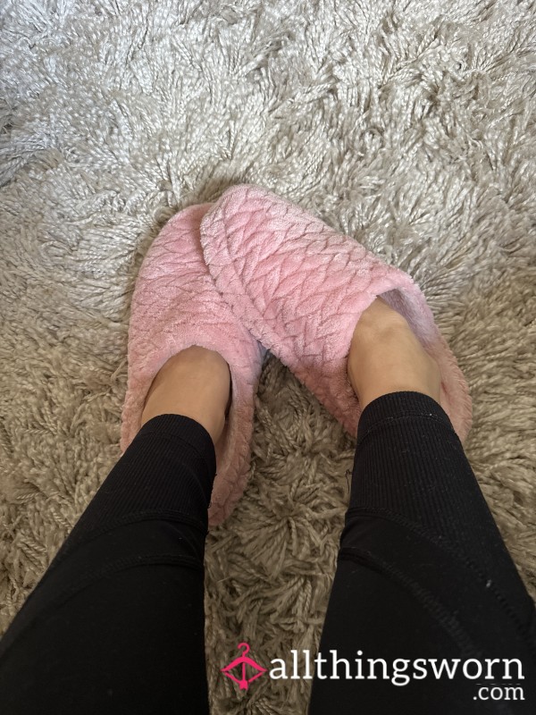 SALE! Pink Fuzzy Slippers- Very Dirty And Stinky