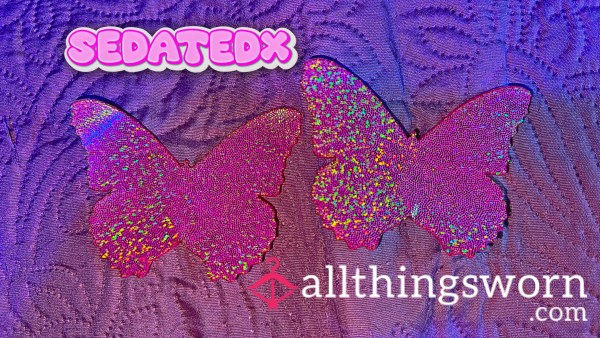 Pink Glitter Bu*terfly Pasties