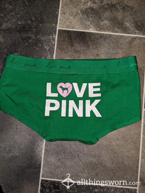 "PINK" Green Boy Shorts