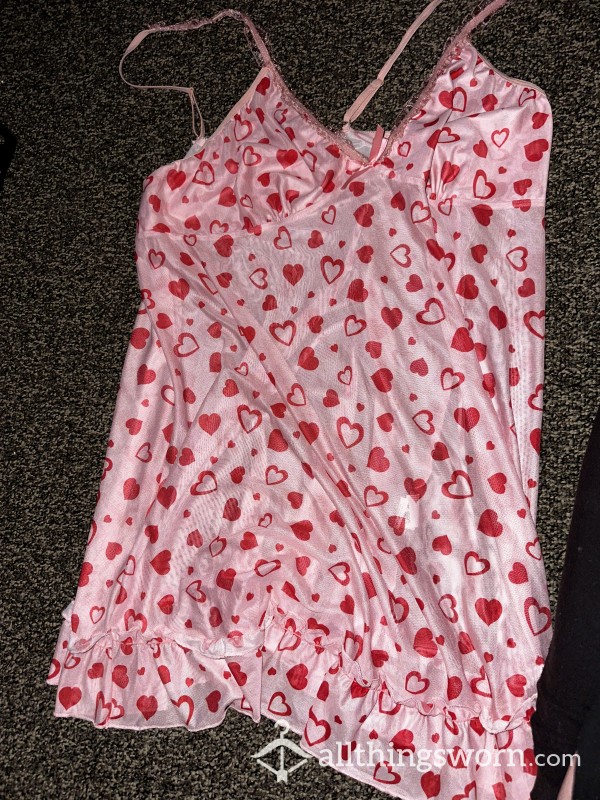 Pink Heart S**y Night Dress