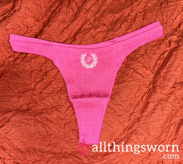 PINK Hot Pink Cotton Weave Thong 💝