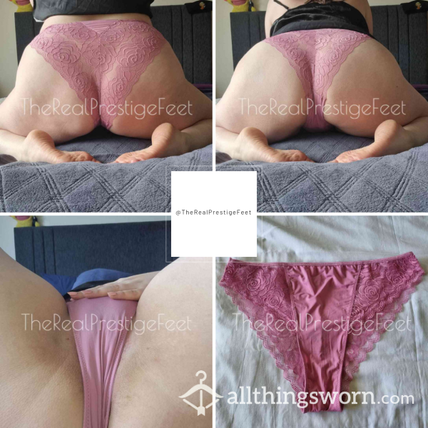 Pink High Waisted Lace & Silky Feel Boux Avenue Knickers | Size 16 | 2 Days Wear | Includes Pics & Premade Video | See Listing Photos For More Info | From £20.00 + P&P