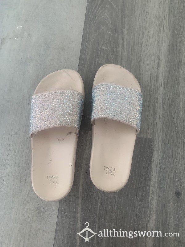 Pink Jeweled Well Worn Slides