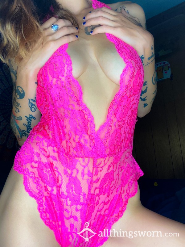 Pink Lace Bodysuit