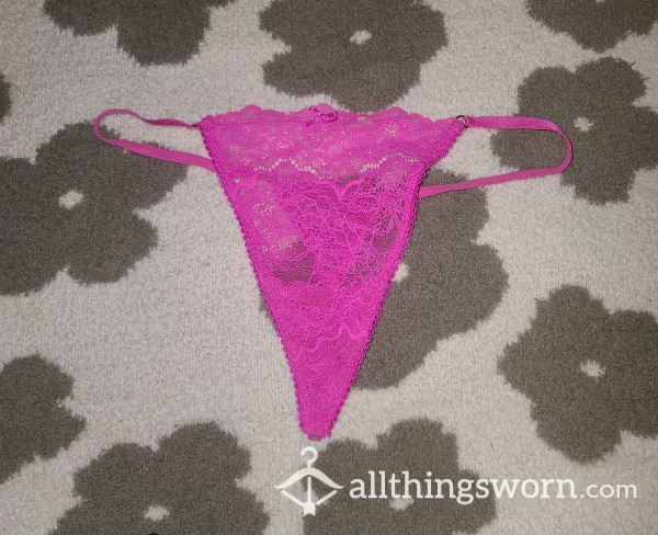 Worn Pink Lace G String