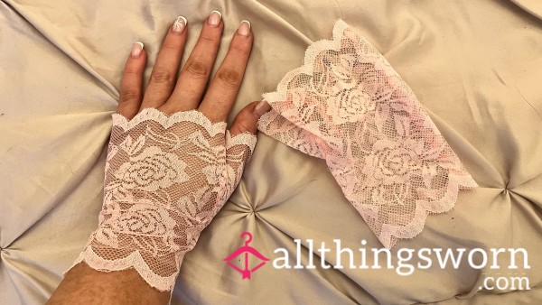 Pink Lace Gloves