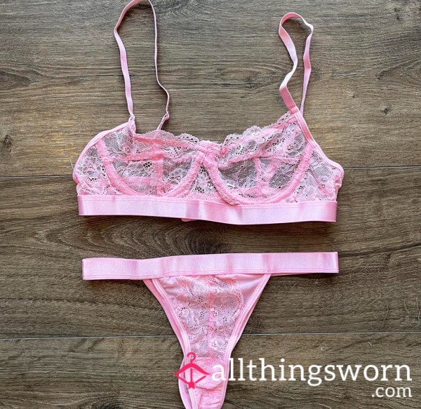 Pink Lace Lingerie Set