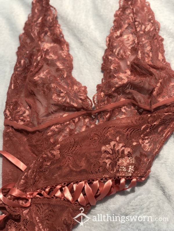 Pink Lace One-Piece Thong Lingerie (f**ked In)