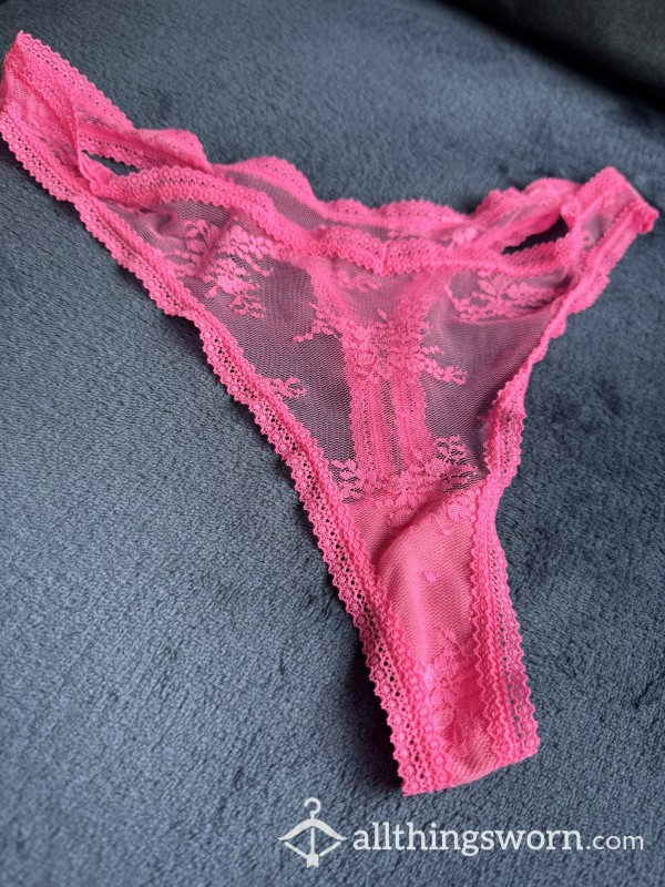 Pink Lace Thong