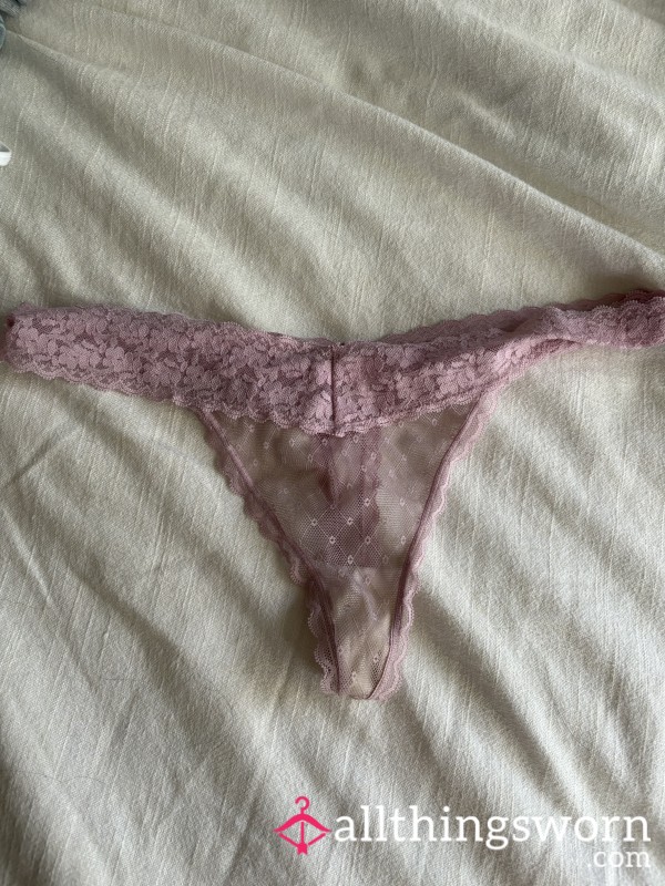 Pink Lace Thong