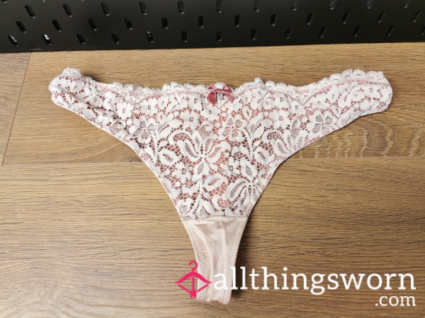 Pink Lace Thong