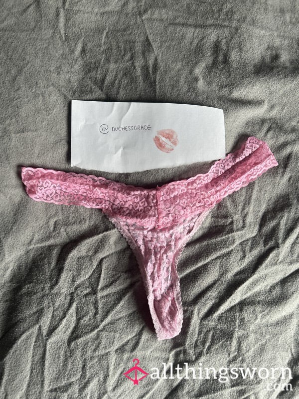 Pink Lace Thong