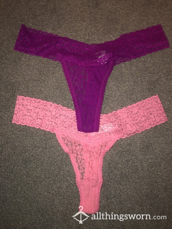 Pink Lace Thongs